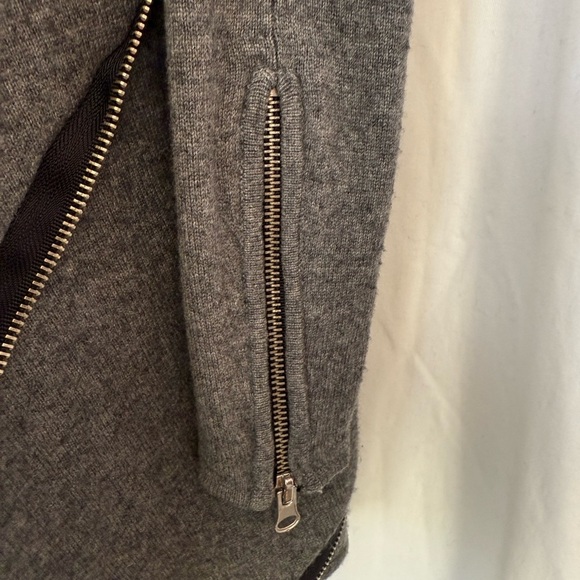 Jamison Women's Sz S Wool x Cashmere Blend Abstract Cardigan With Zipper Accents - Picture 4 of 5